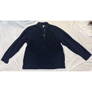 L.L. Bean Men's Blue 1/4 Zip Waffle Knit Long Sleeve Sweater Size Large-Reg